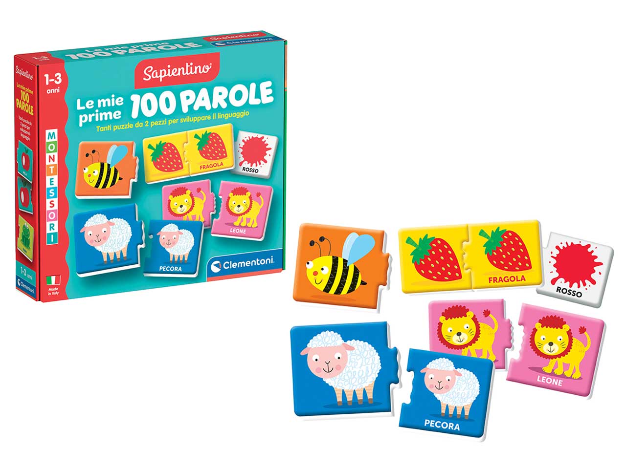 Gioco Educativo Montessori Baby Prime 100 Parole: per lo Sviluppo del Linguaggio - Clementoni