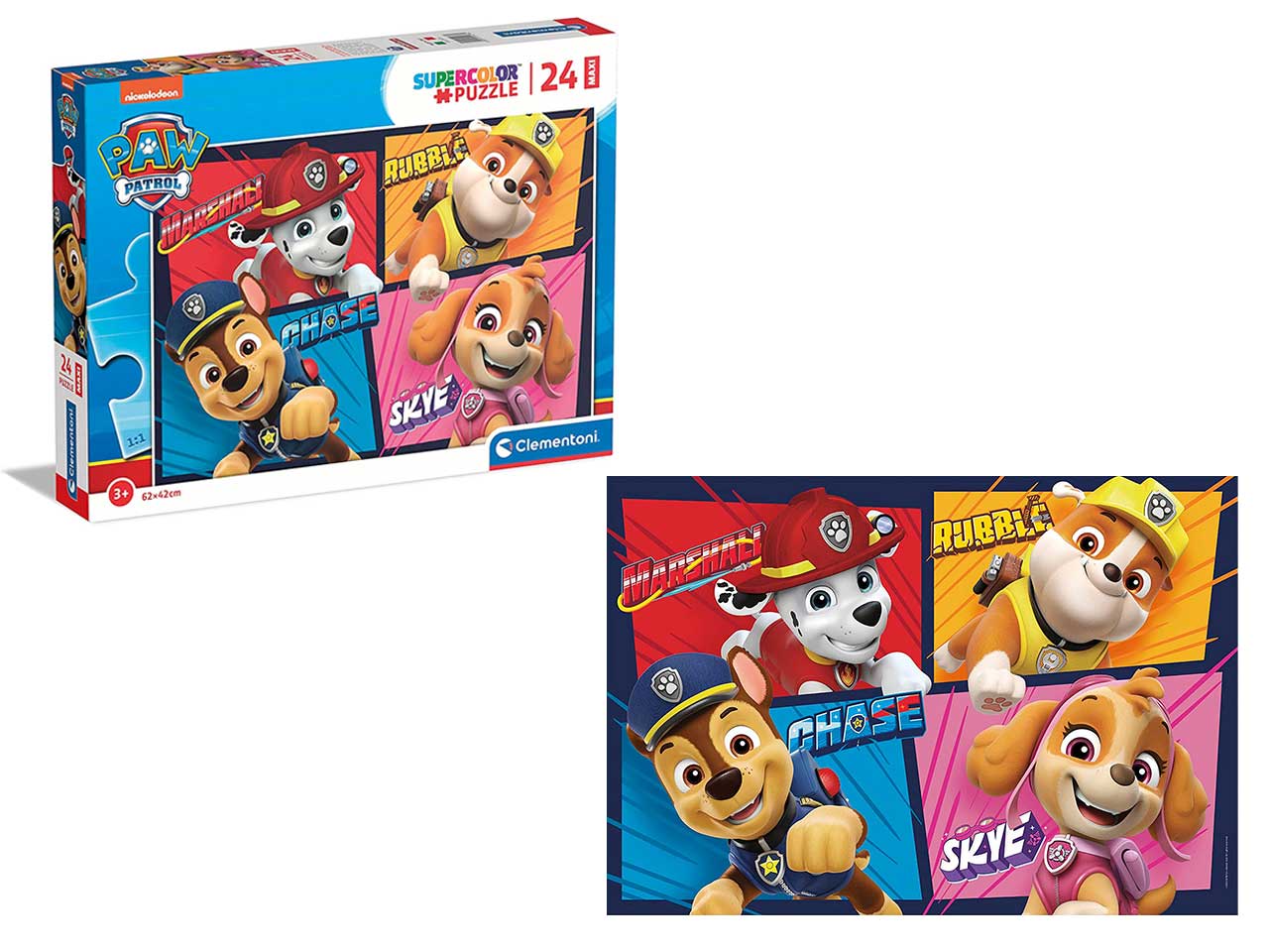 Paw Patrol Supercolor Patrol Puzzle Cartoni Animati 24 pezzi - Clementoni