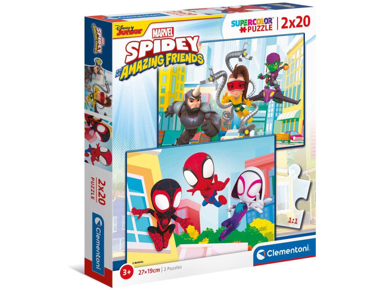 Supercolor Puzzle Spidey and His Amazing Friends Puzzle Bambini 2x20 pezzi - Clementoni