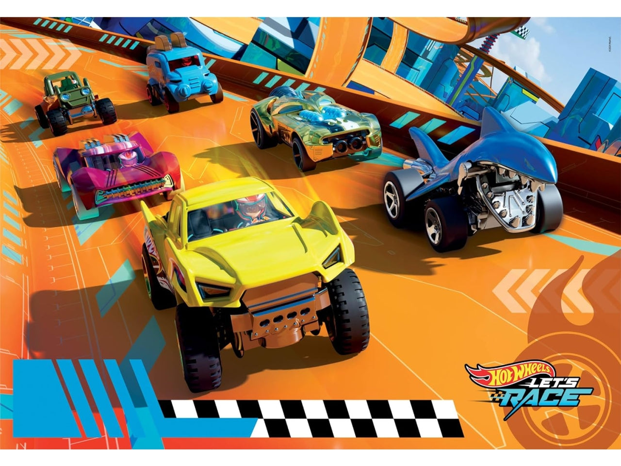 Puzzle 104 pezzi maxi hotwheels