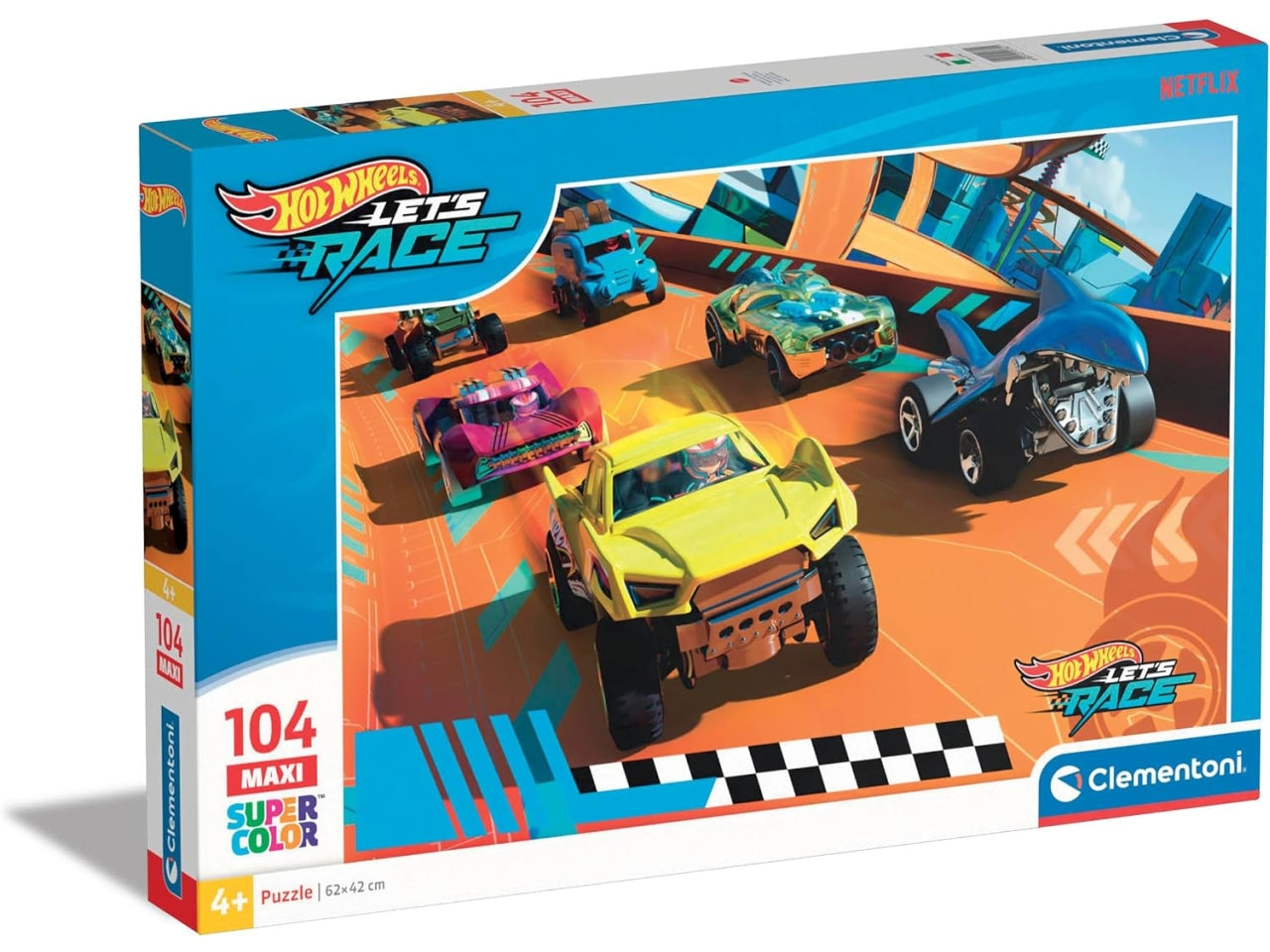 Puzzle 104 pezzi maxi hotwheels