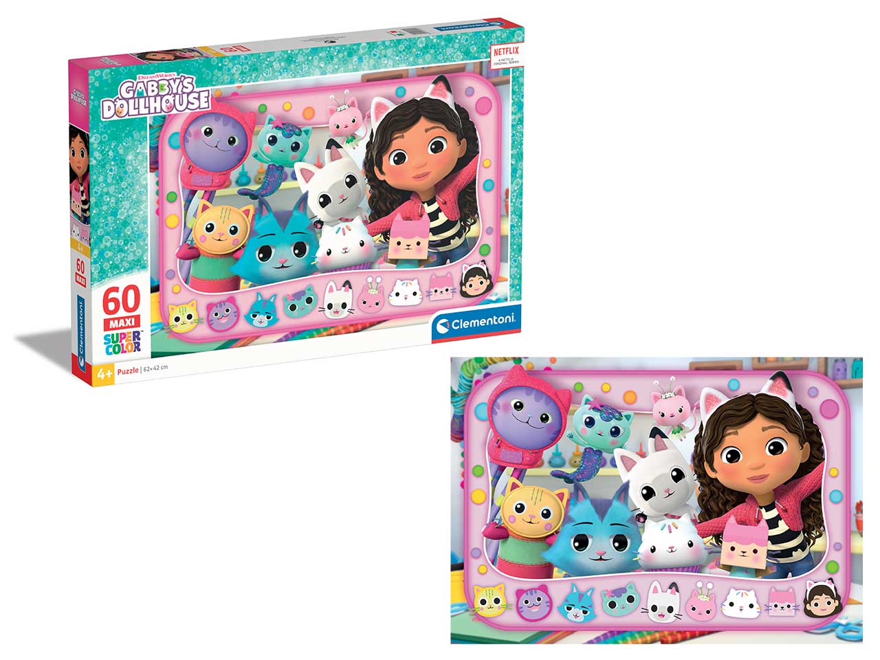 Puzzle 60 pezzi maxi gabby dollhouse