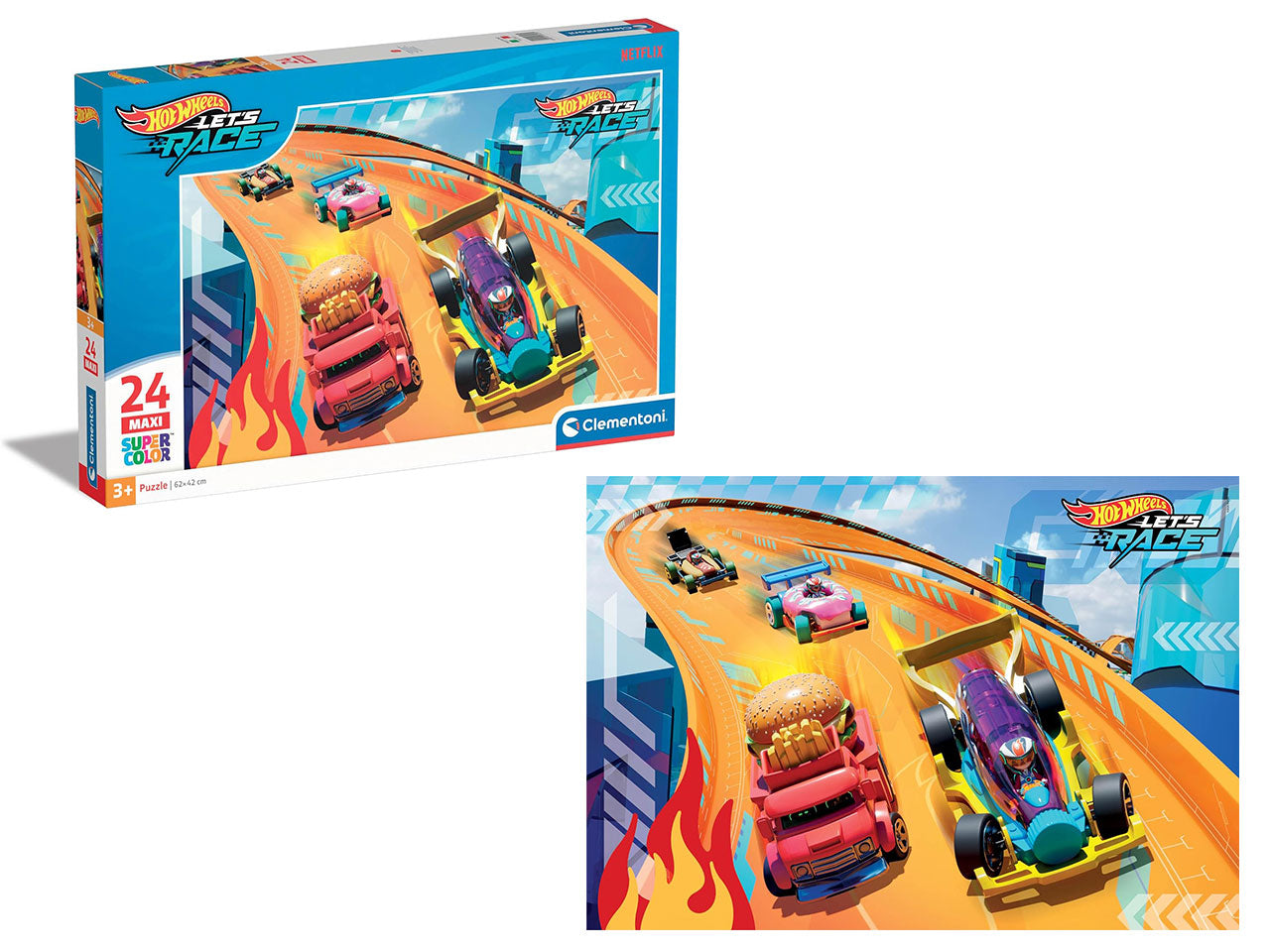 Puzzle 24 pezzi maxi hotwheels