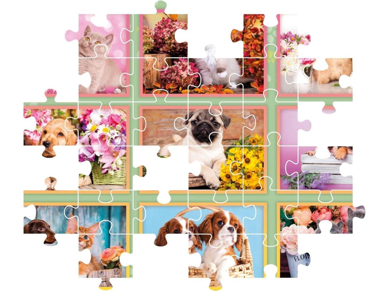 Clementoni Puzzle 180 pezzi Super Noli Puppies Collage, Collage di animali per bambini 7+