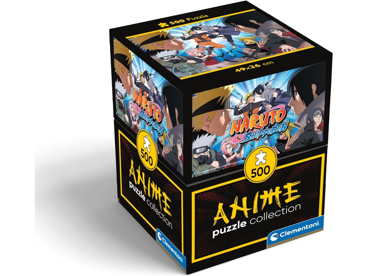 Clementoni, Puzzle 500 pezzi anime collection cube di Naruto Shippuden per ragazzi, Naruto delle Sei Vie, 14+