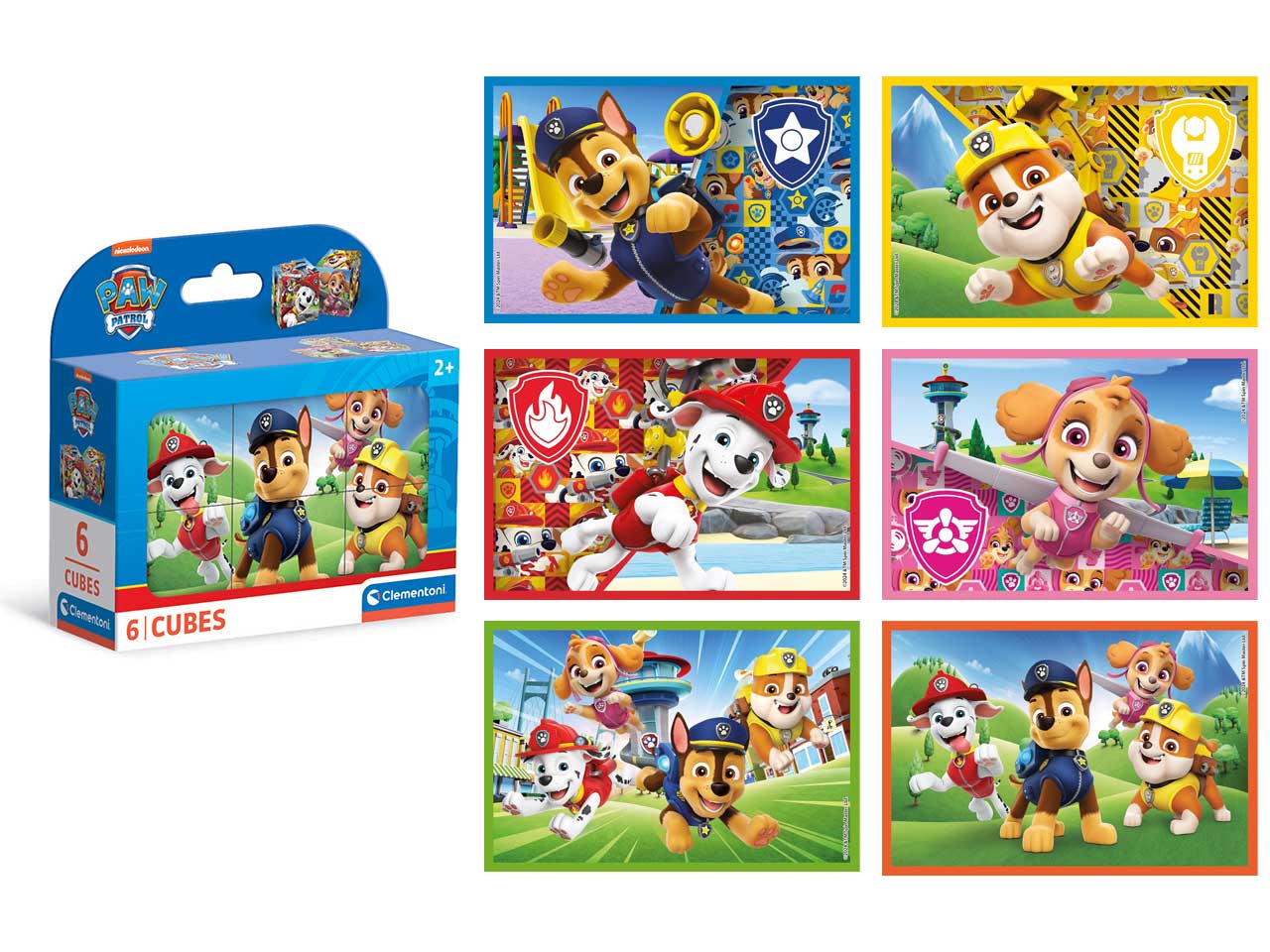 Puzzle 6 cubi Paw Patrol in cartone, 12x8 cm, 2+ anni, Made in Italy - Clementoni