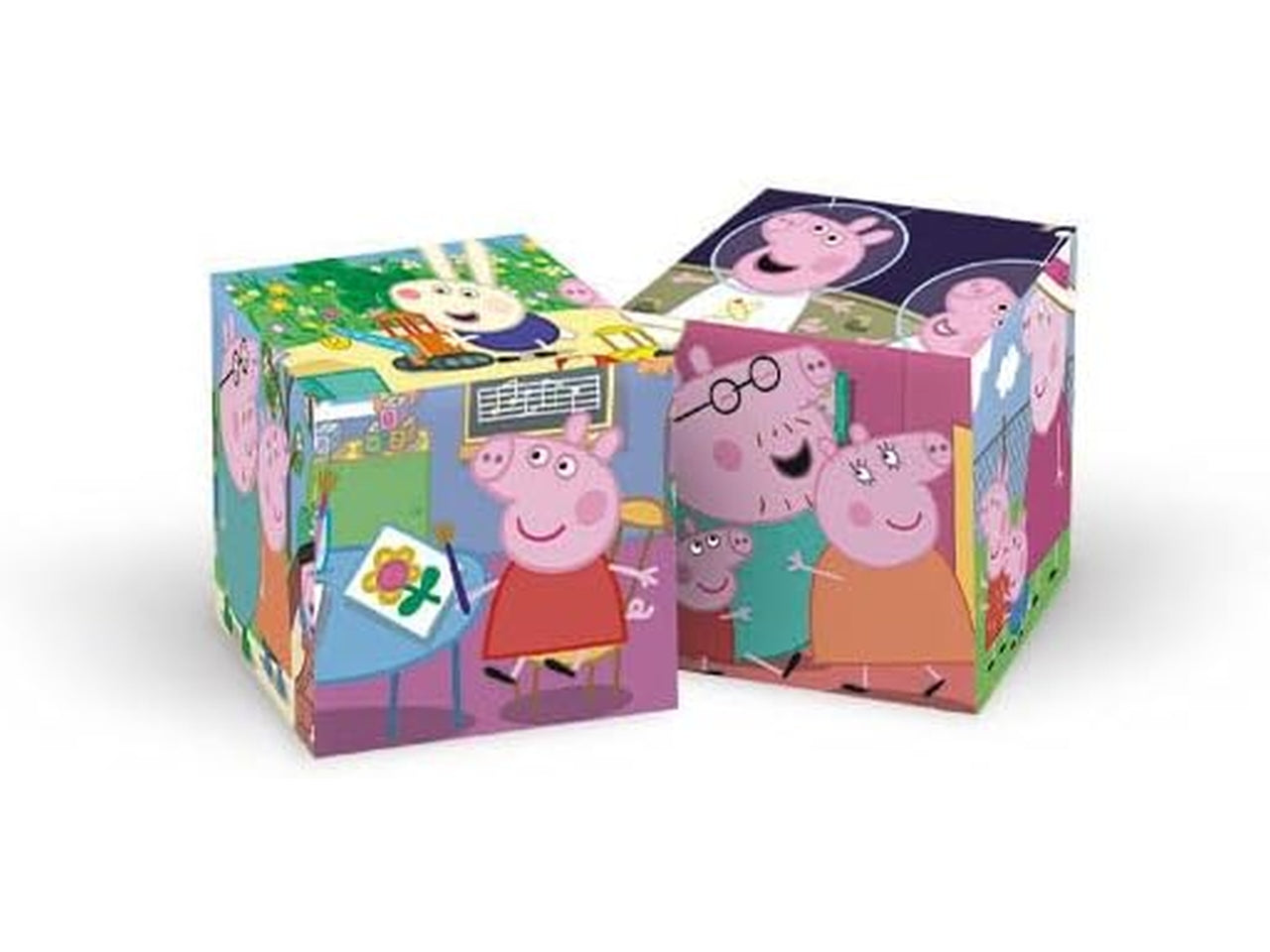 Puzzle 6 cubi Peppa Pig in cartone, 12x8 cm, 2+ anni, Made in Italy - Clementoni