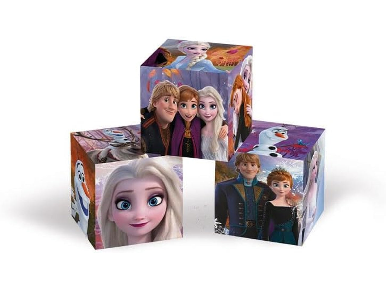 Puzzle 12 cubi Frozen in cartone, 12x8 cm, 3+ anni, Made in Italy - Clementoni