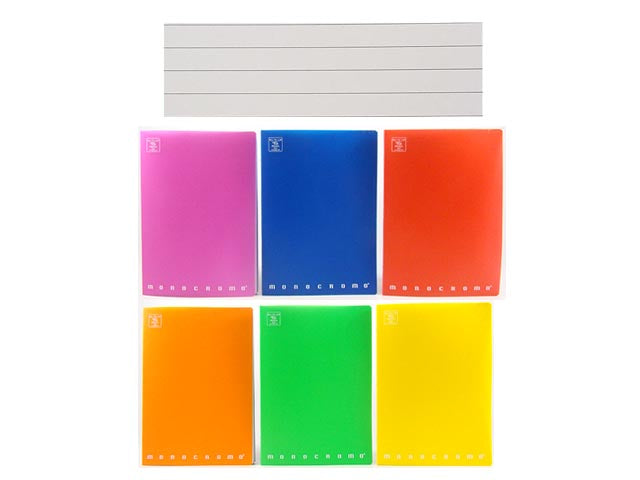 Quaderno maxi monocromo plastica A4 rigatura 1r 80gr misura 210x297mm - la confezione comprende 10 quaderni - assortiti