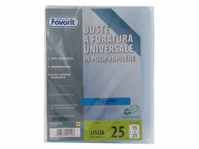 Buste forate universali 15x21cm 25 pezzi