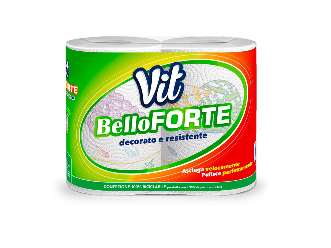 Asciugatutto vit belloforte decorato e resistente 2 rotoli $