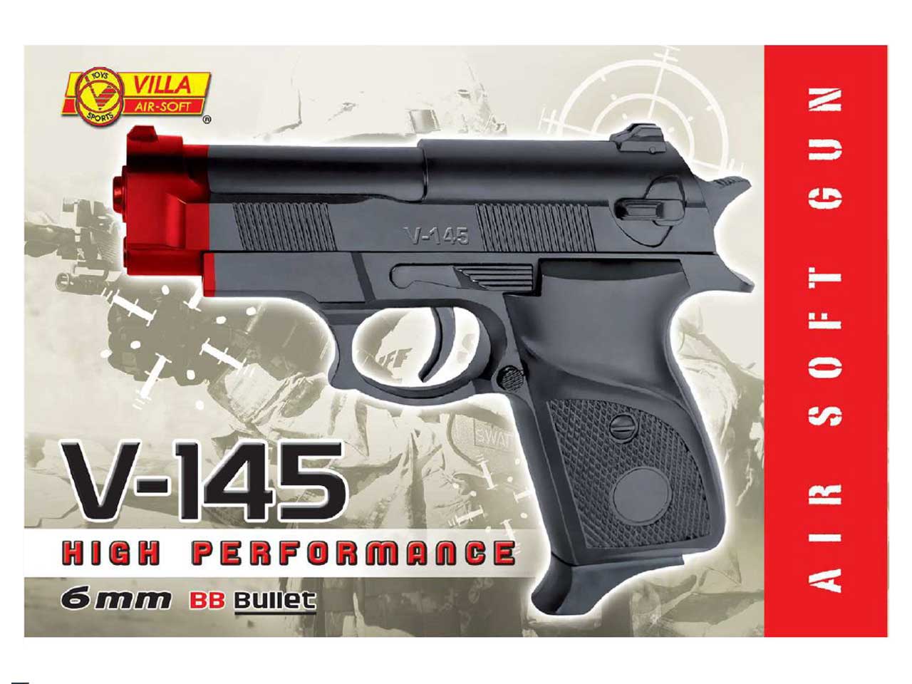 Pistola v-145 air soft calibro 6 mm