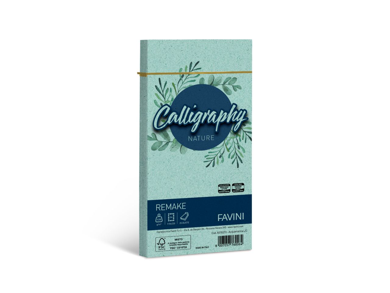 Buste calligraphy remake acquamarina misura 110x220mm - la confezione comprende 25 buste