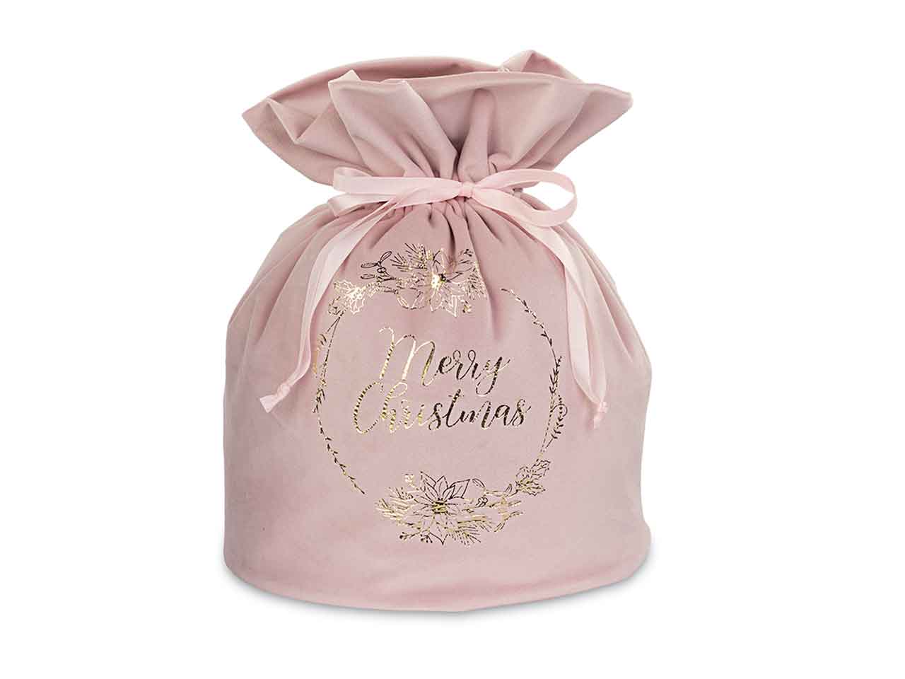 Cestino vell.rosa scritta oro 20522m