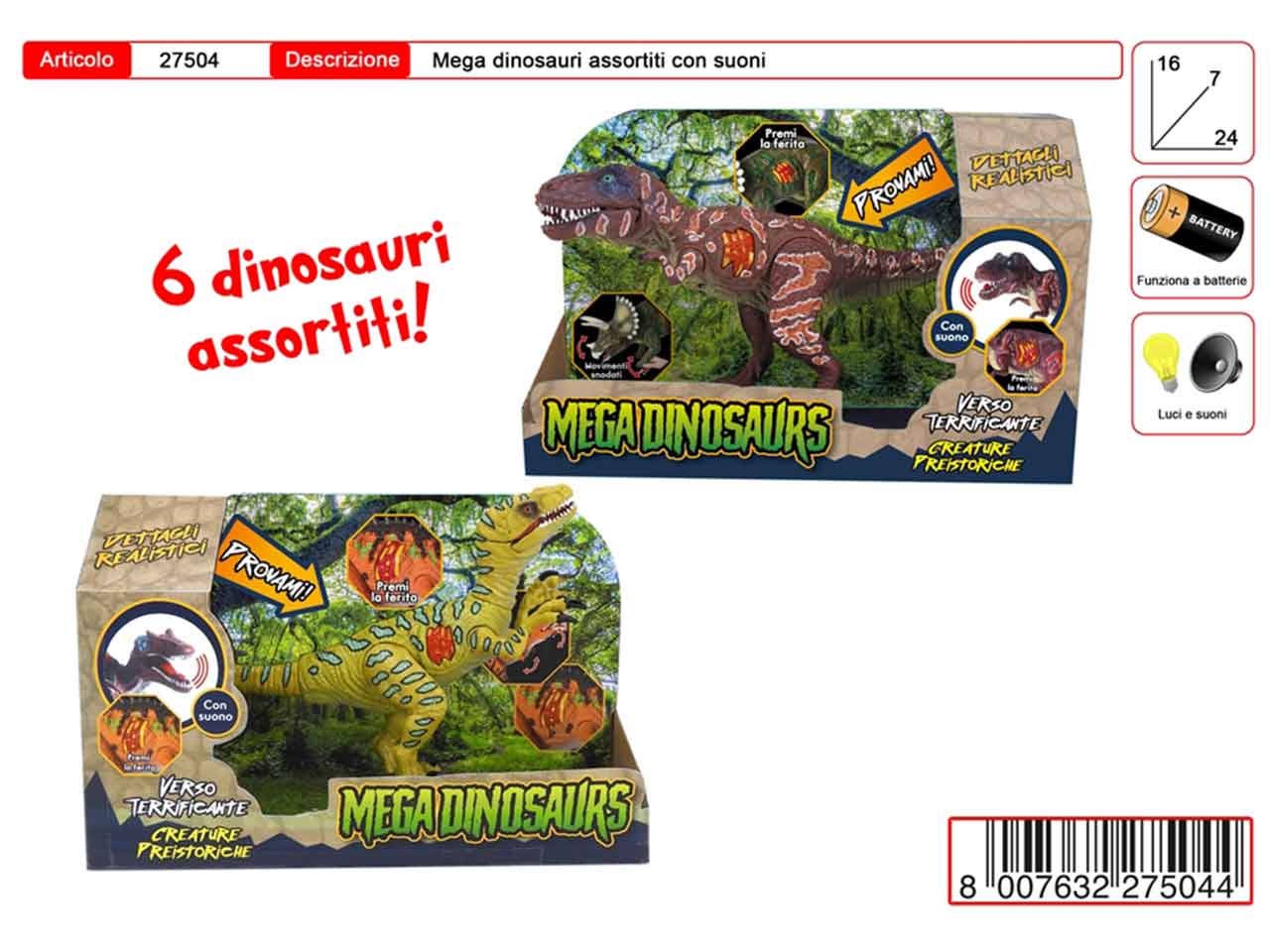 Mega dinosaurs con suono 27504