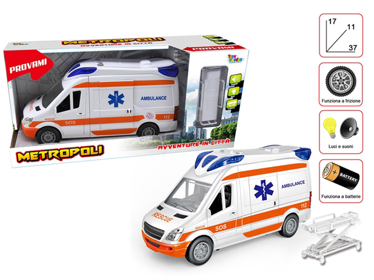 Ambulanza con barella metropoli