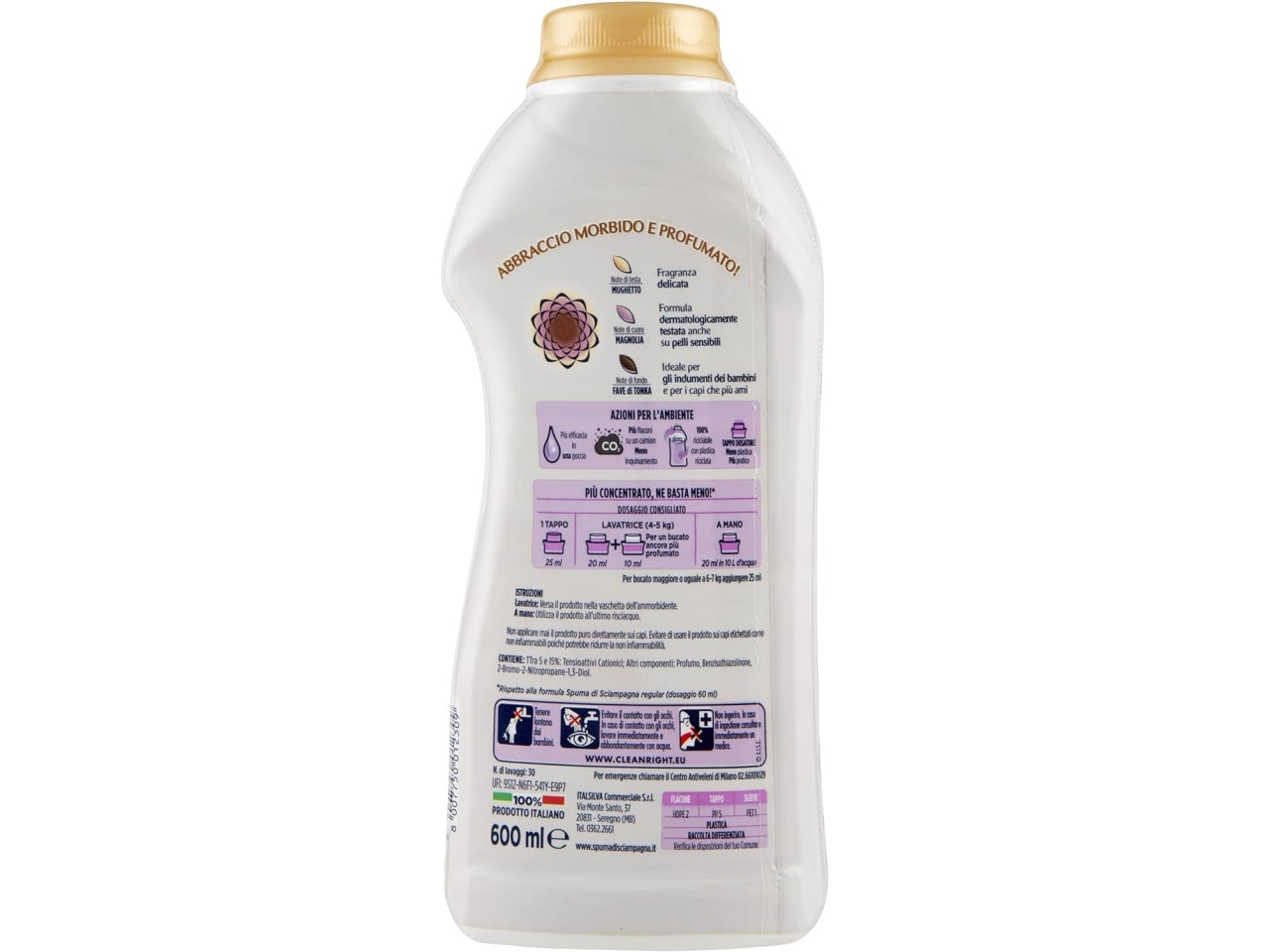 Spuma di sciampagna abbraccio delicato 30 lavaggi 600ml $