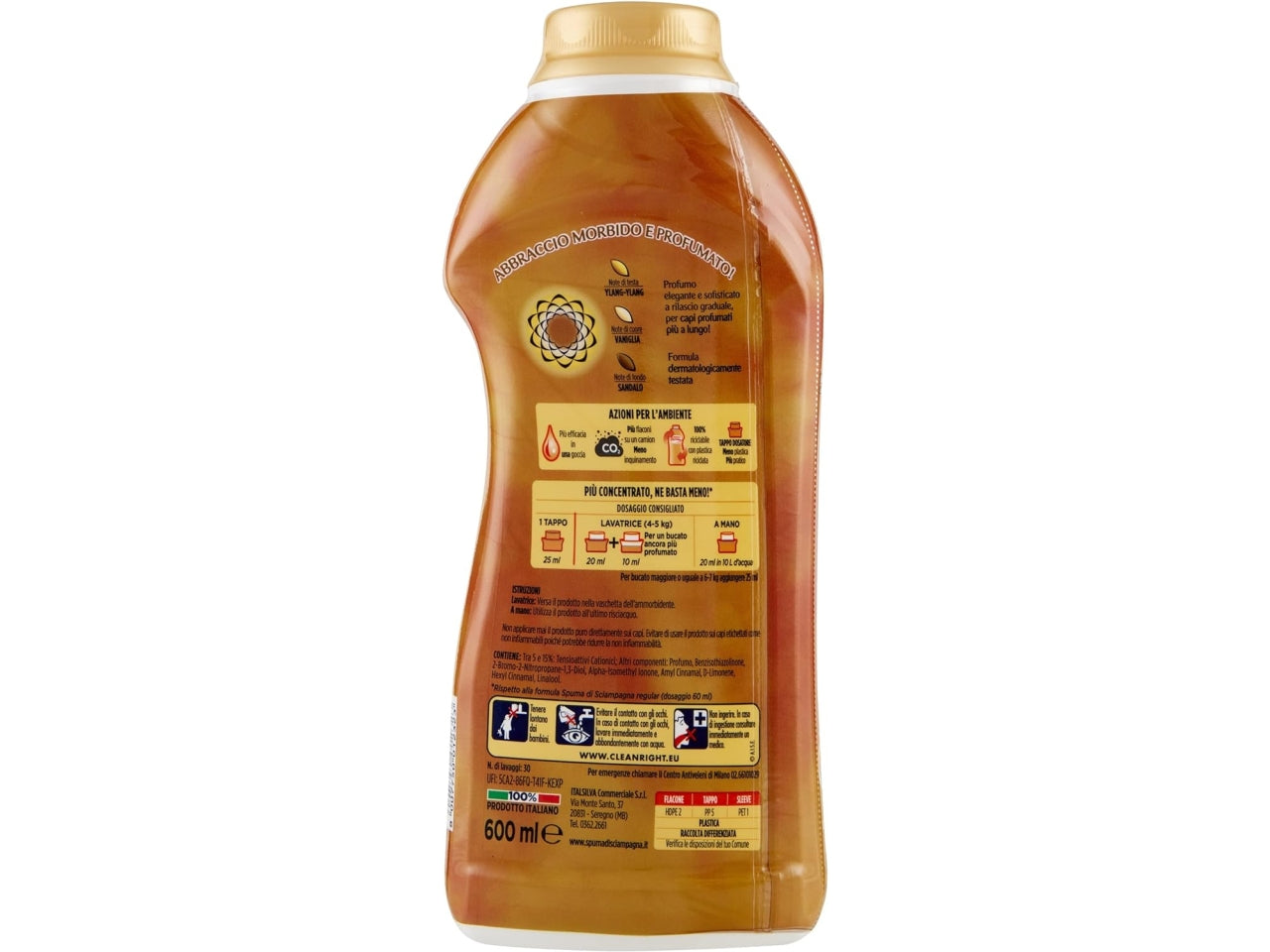 Spuma di sciampagna soffio d'oriente ammorbidente concentrato 30 lavaggi 600ml $