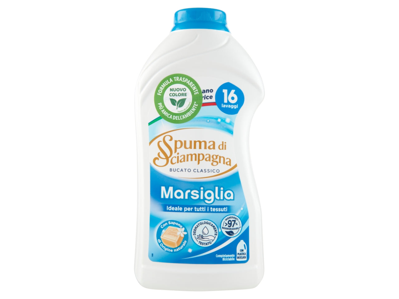 Spuma di sciampagna bucato liquido marsiglia 16 lavaggi 800ml $