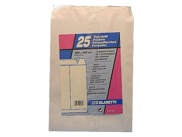 Buste a sacco Blasetti in carta bianco 100gr 30x40cm