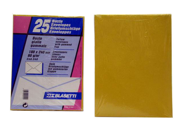 Buste da spedizione Blasetti in carta giallo 80gr 18x24cm