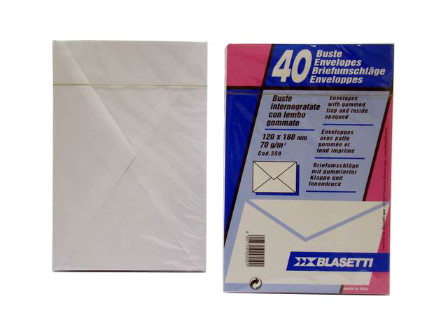 Busta per lettera Blasetti in carta bianco 70gr 12x18cm