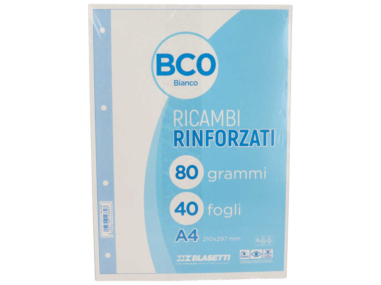 Ricambi rinf a4 80gr. 40f bianco 2339