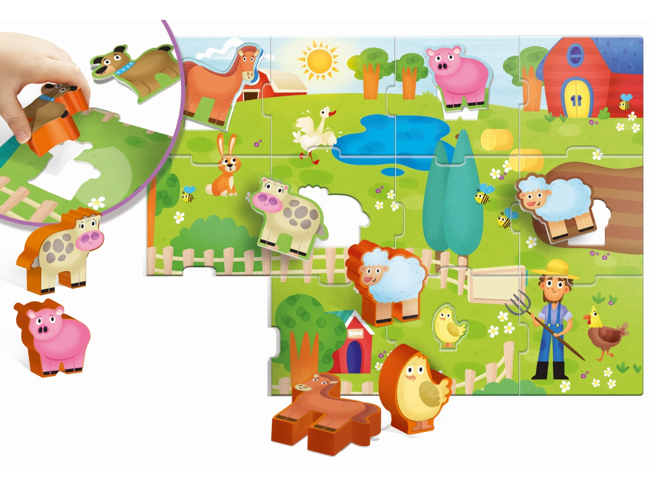 Gioco Educativo Prescolare Carotina Baby Farm - Multicolor, per Bambini 1-4 Anni, Lisciani