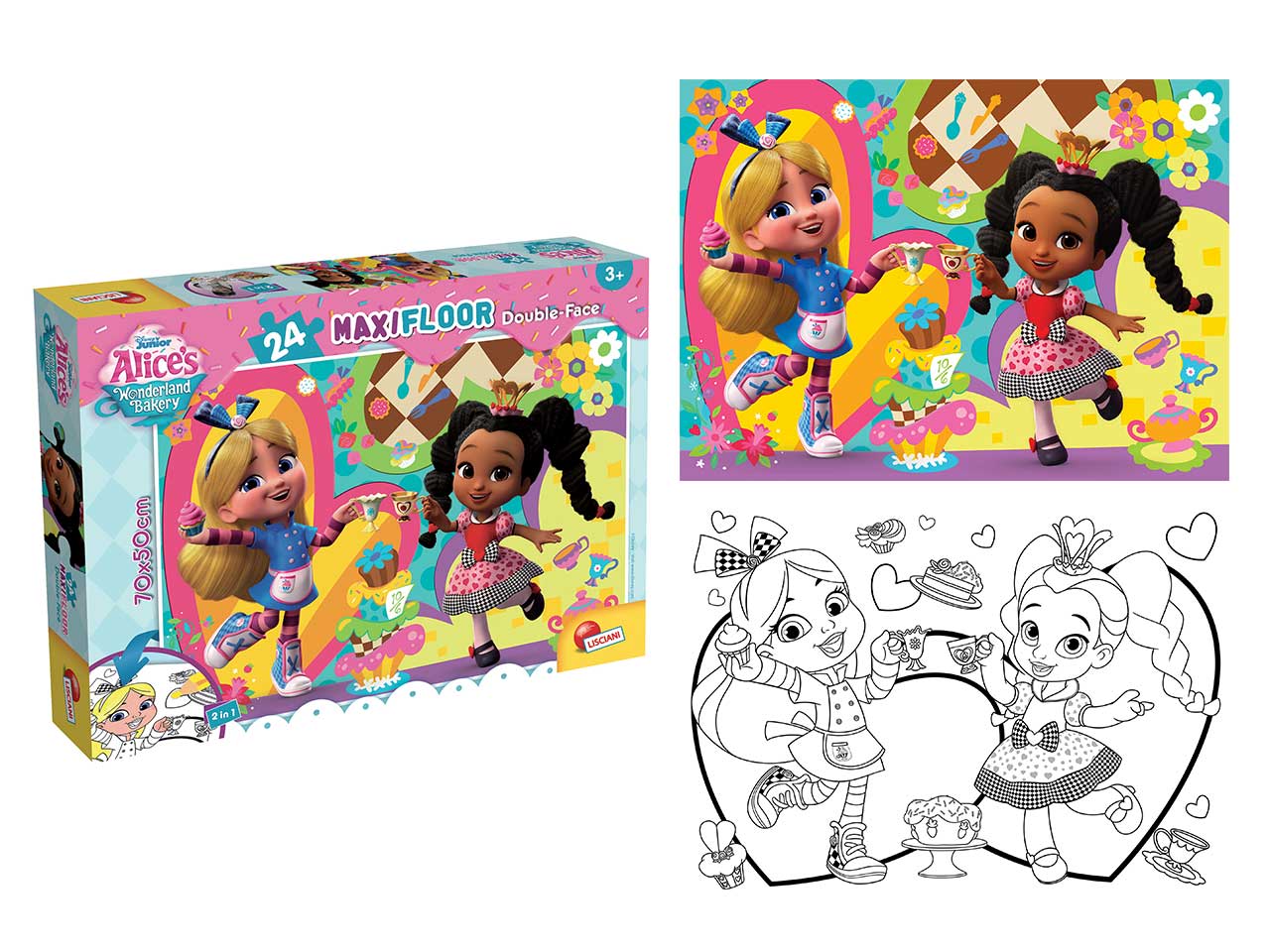 Disney puzzle double face maxi floor 24 alice's in wonder