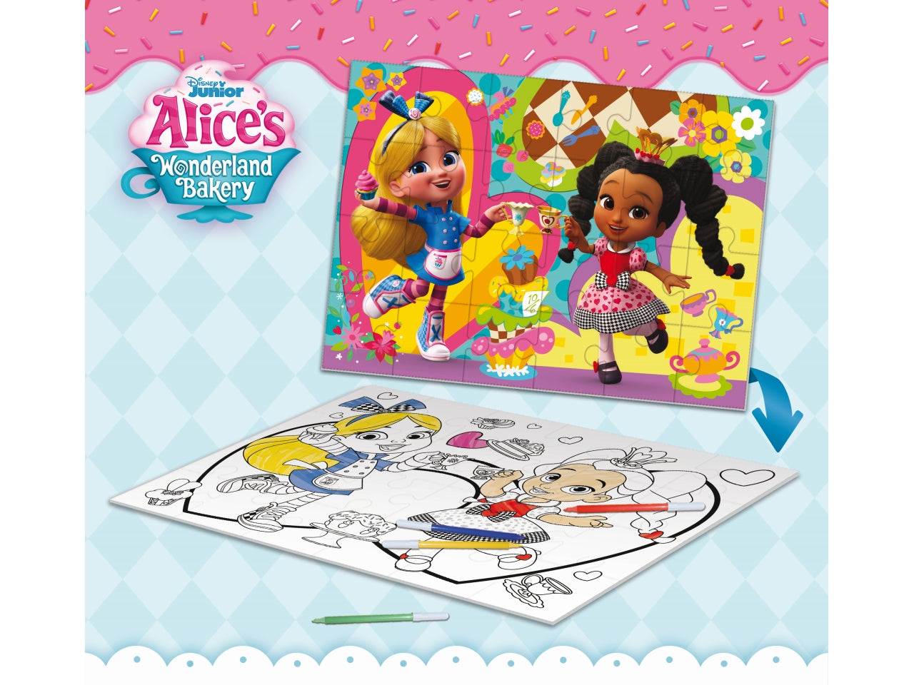 Disney puzzle double face maxi floor 24 alice's in wonder