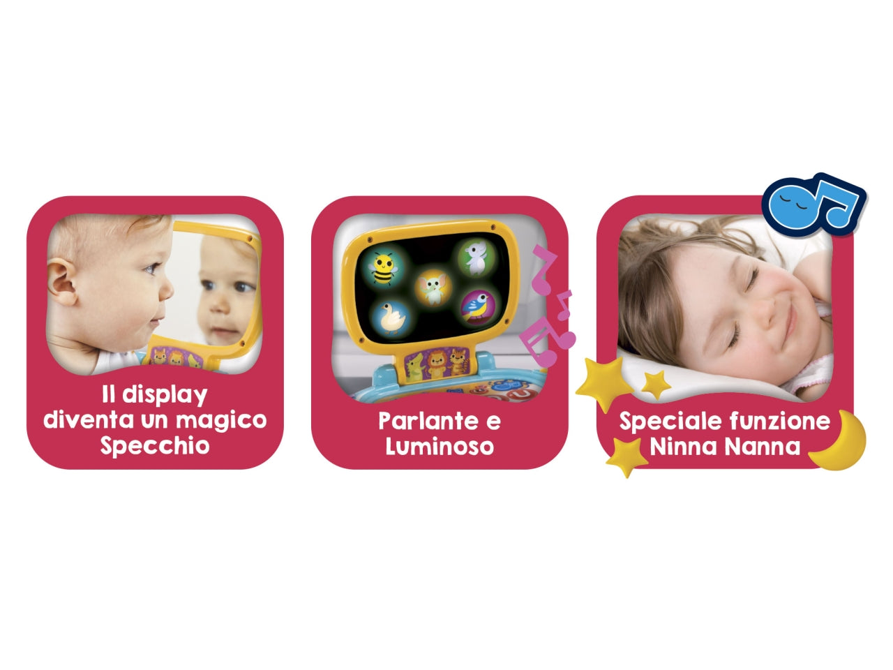 Carotina baby laptop led screen con luci, melodie e funzione ninna nanna