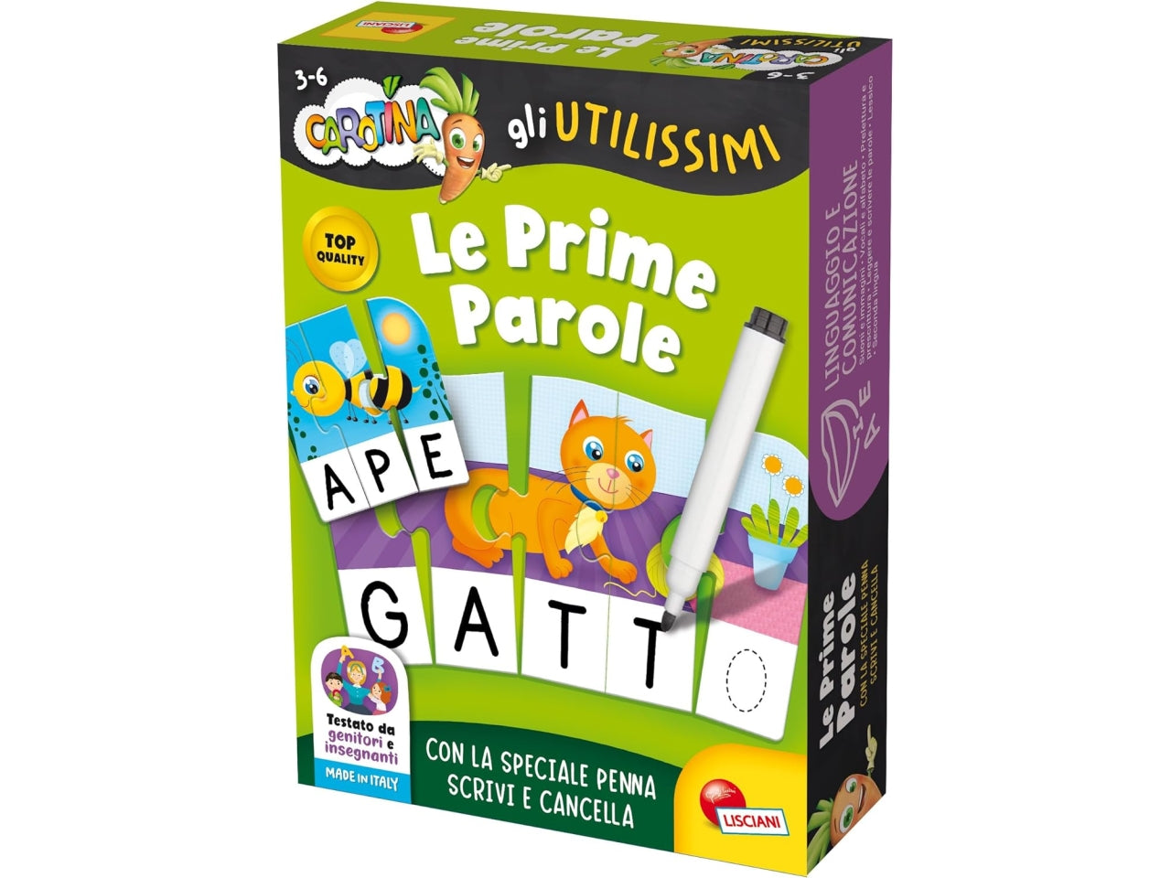 Carotina gli utilissimi le prime parole, gioco educativo per bambini dai 3-6 anni - Lisciani