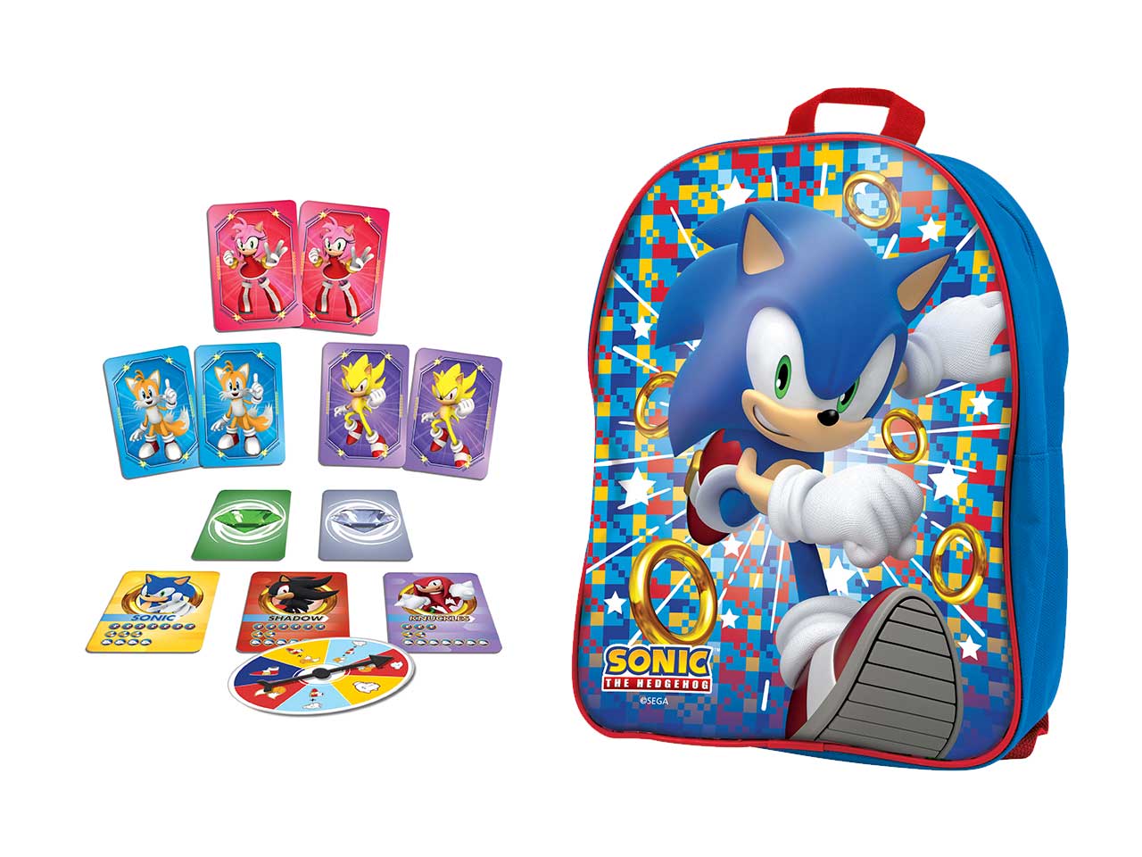 Sonic 2 in 1 card games in a backpack