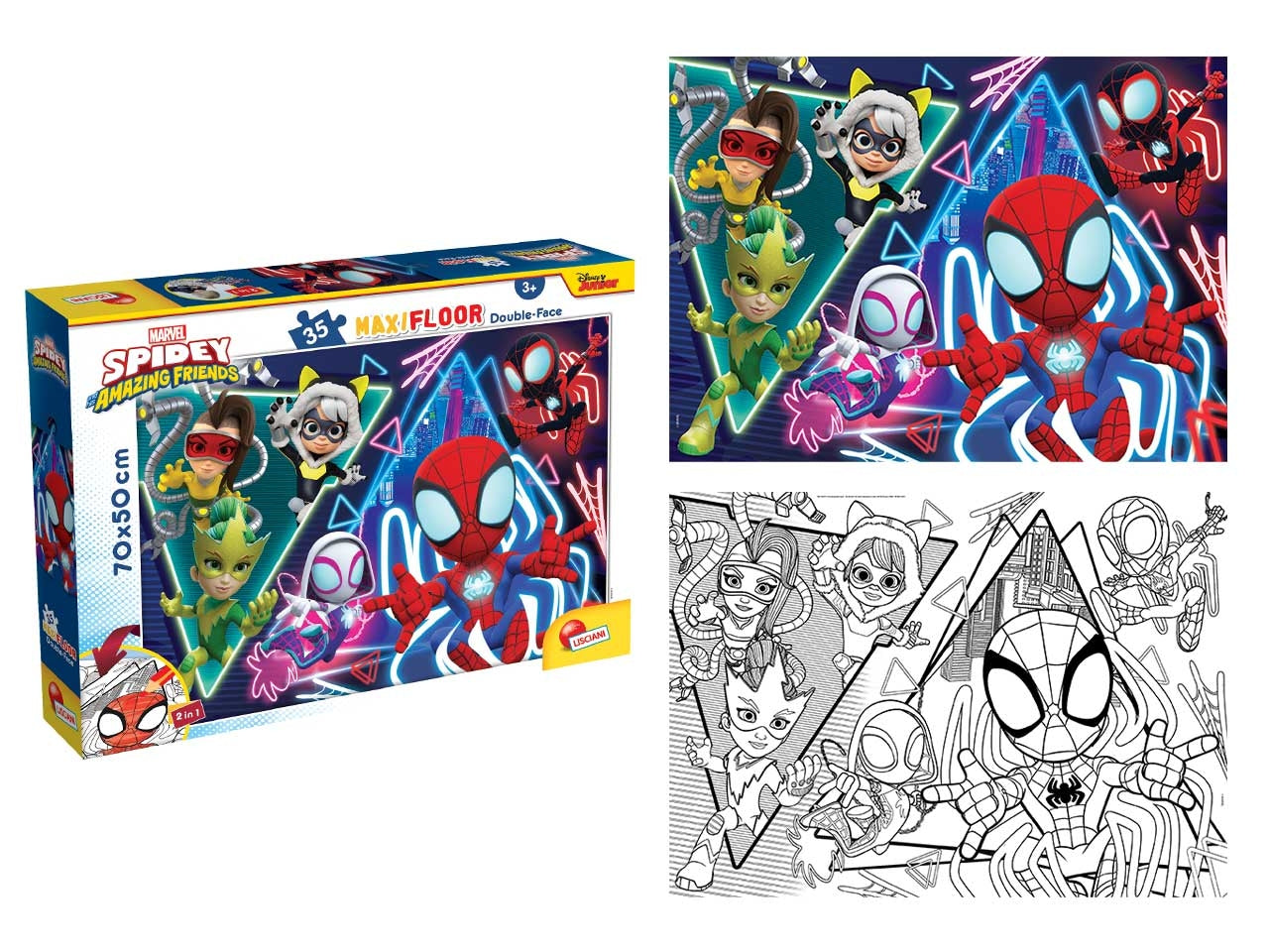 Marvel puzzle double face maxifloor 50x35cm spidey