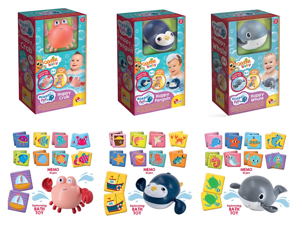 Carotina baby ocean fun bath toys in 9 assortimenti