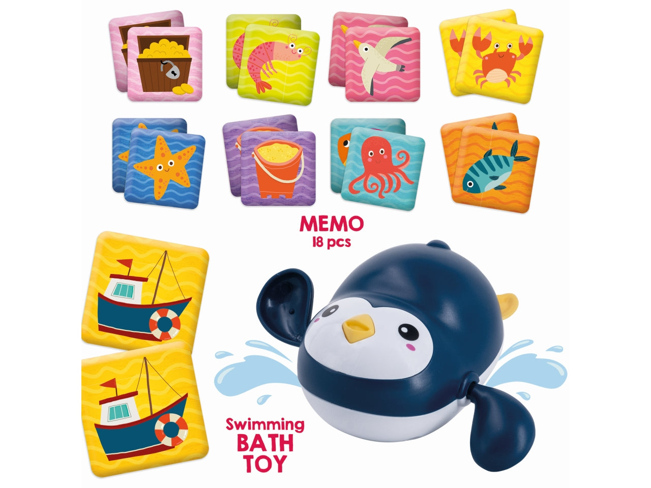 Carotina baby ocean fun bath toys in 9 assortimenti