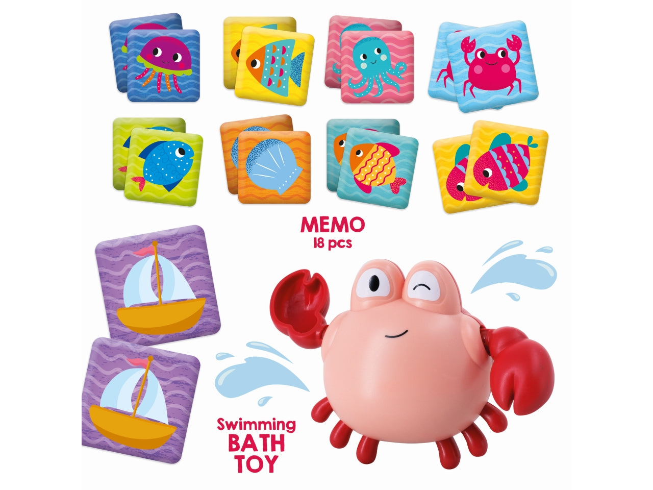 Carotina baby ocean fun bath toys in 9 assortimenti