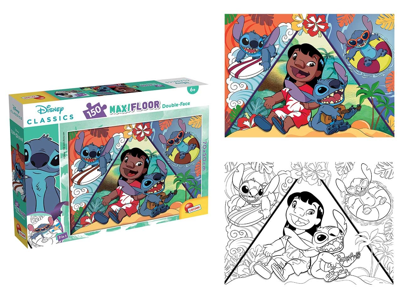 Disney puzzle double face maxifloor 150 lilo&stitch