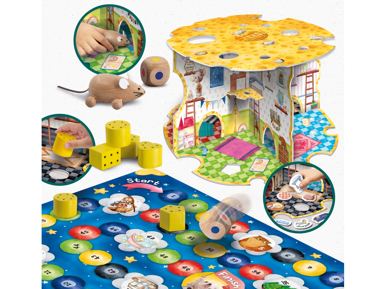 Gioco Educativo Prescolare Montessori Baby Wood The House of the Mouse - Multicolor, per Bambini da 3 Anni, Lisciani