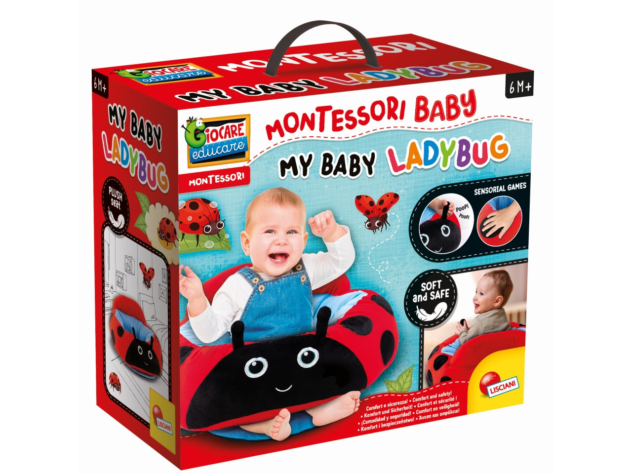 Gioco Educativo Prescolare Montessori Baby My Baby Ladybug - Multicolor, per Bambini da 6 Mesi, Lisciani