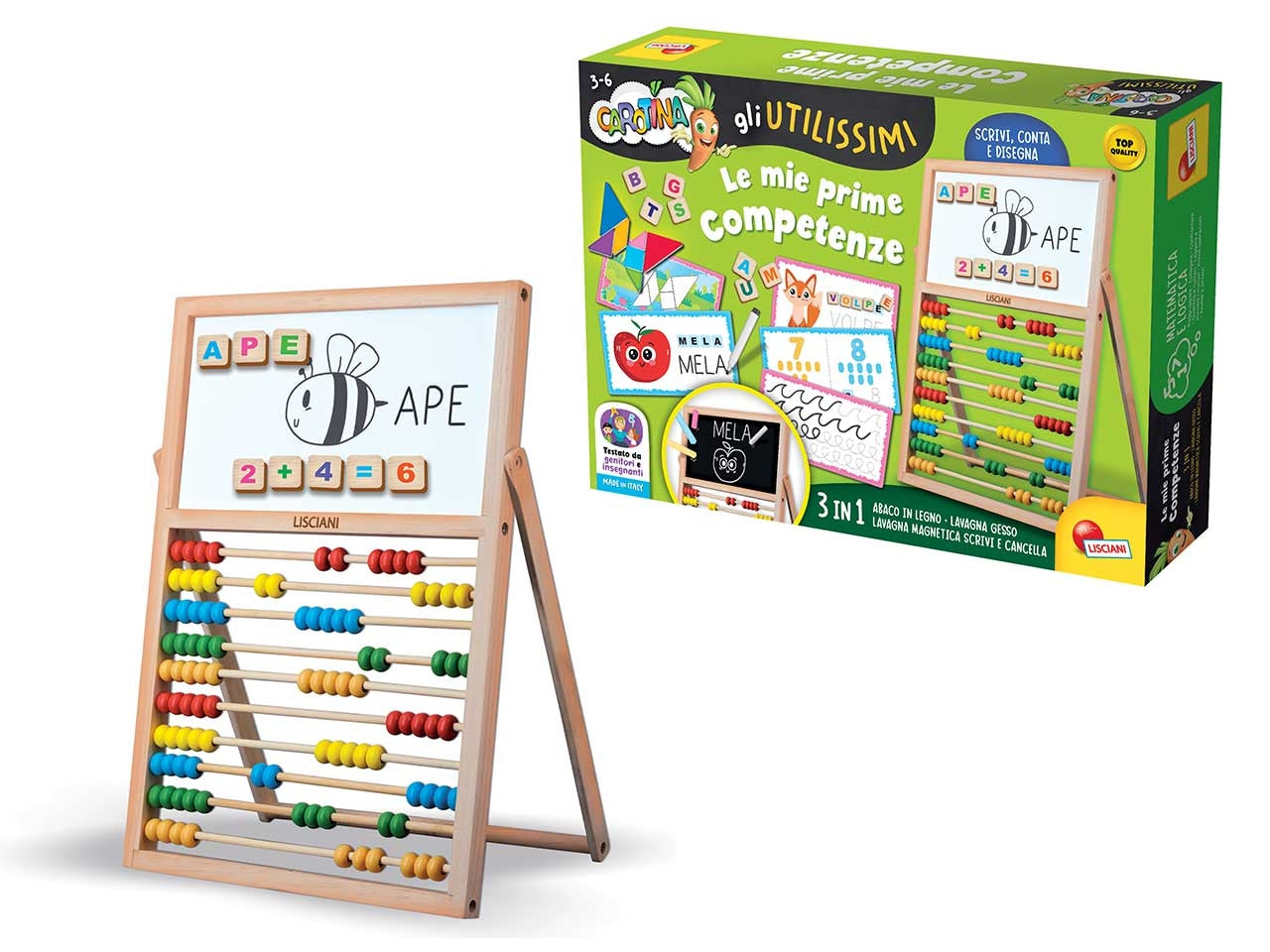 Gioco Educativo Prescolare Carotina Gli Utilissimi Le Mie Prime Competenze - Multicolor, per Bambini 3-6 Anni, Lisciani