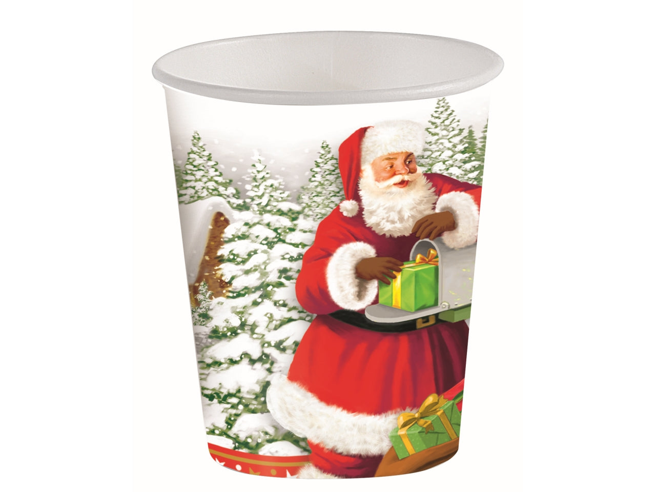 Bicchieri in cartoncino capacita' 200ml - babbo natale la confezione comprende 10 bicchieri