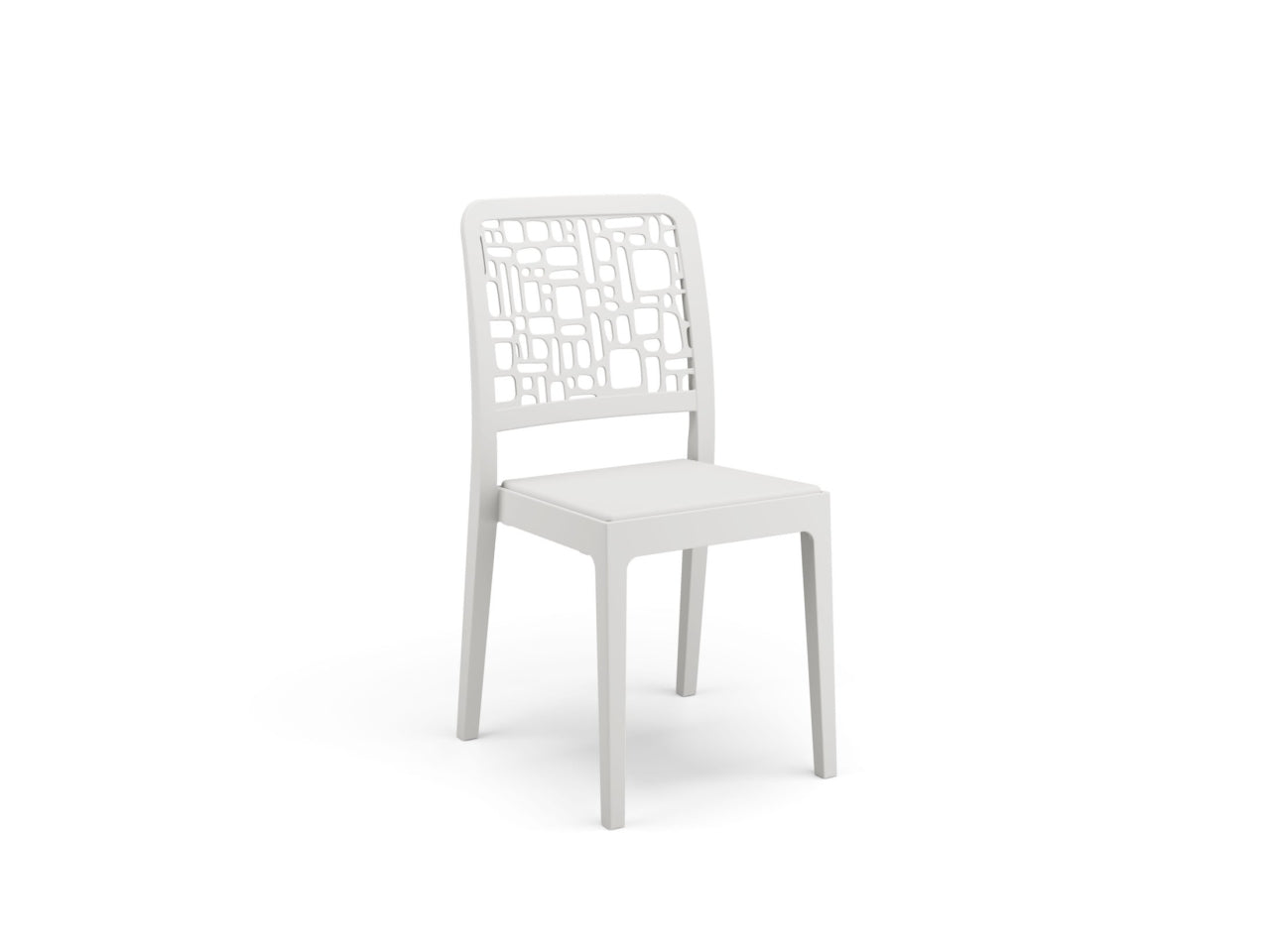 Sedia da esterno in plastica bianca Medea 51x46x88 cm - Areta