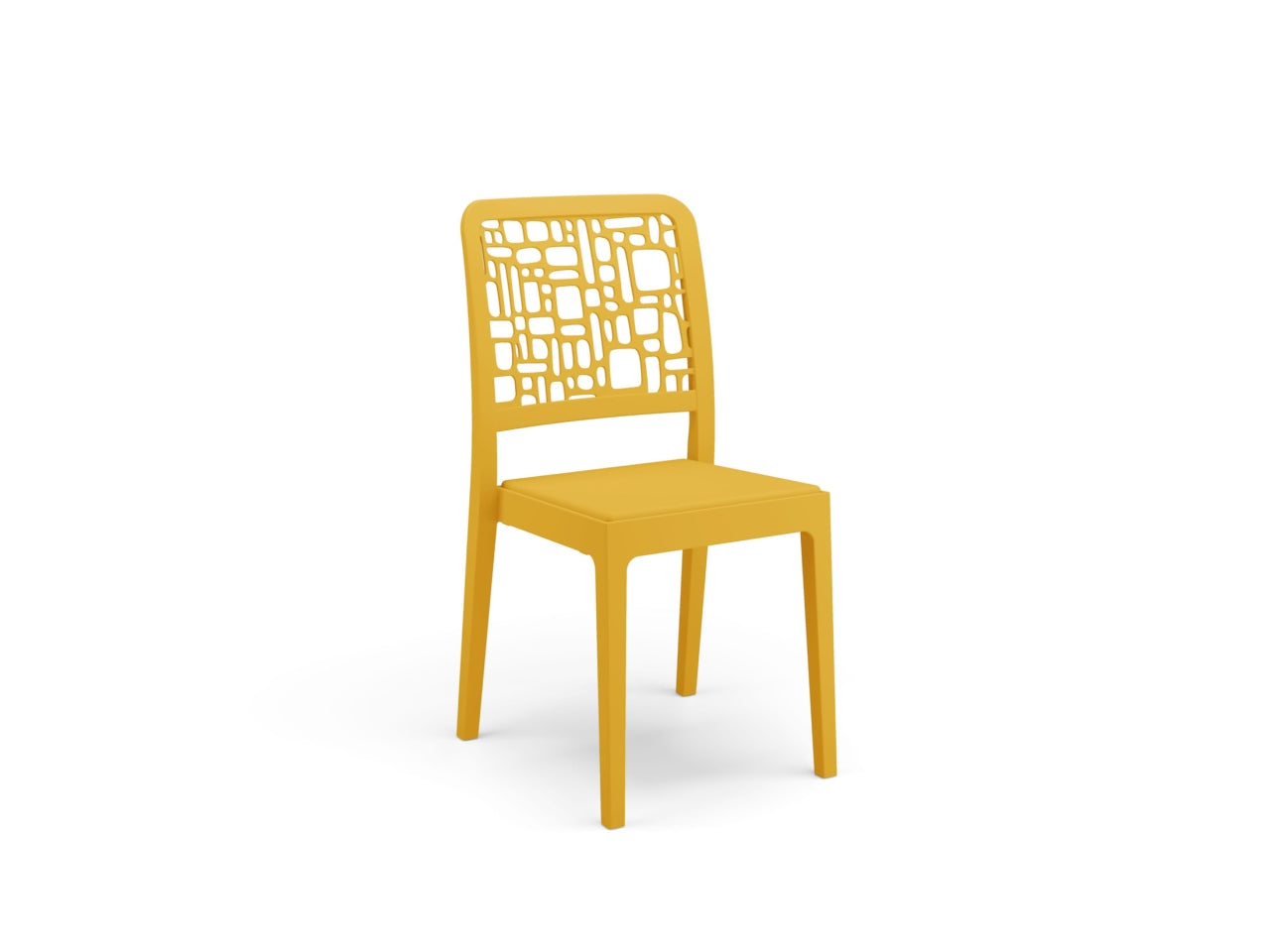 Sedia da esterno in plastica giallo senape Medea 51x46x88 cm - Areta