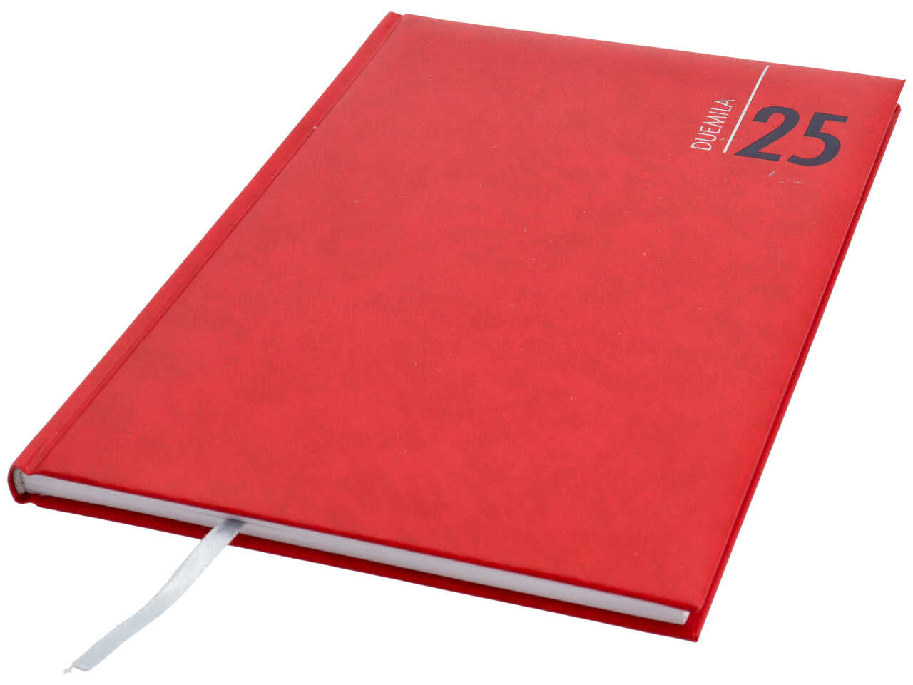 Agenda settimanale 2025 rosso con copertina imbottita, festività e fine settimana segnalati, 17x24 cm - Gruppo Buffetti