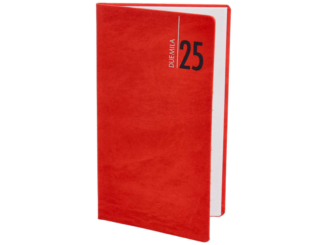 Agenda settimanale tascabile 2025 rosso con copertina rigida 8x14 cm - Gruppo Buffetti