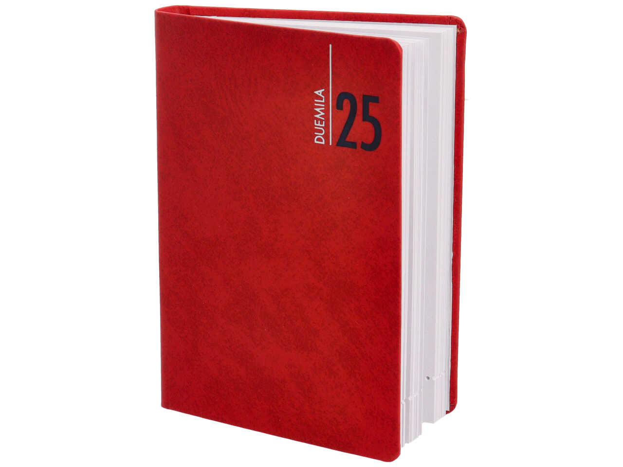 Agenda giornaliera tascabile 2025 rosso con copertina rigida 6x10 cm - Gruppo Buffetti