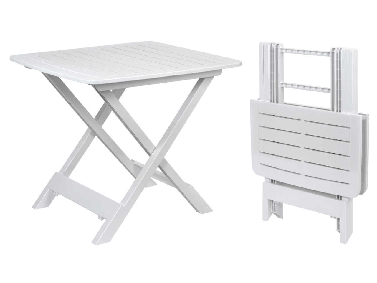 Tavolino richiudibile in plastica bianco - 45x43x56,5cm - Koopman