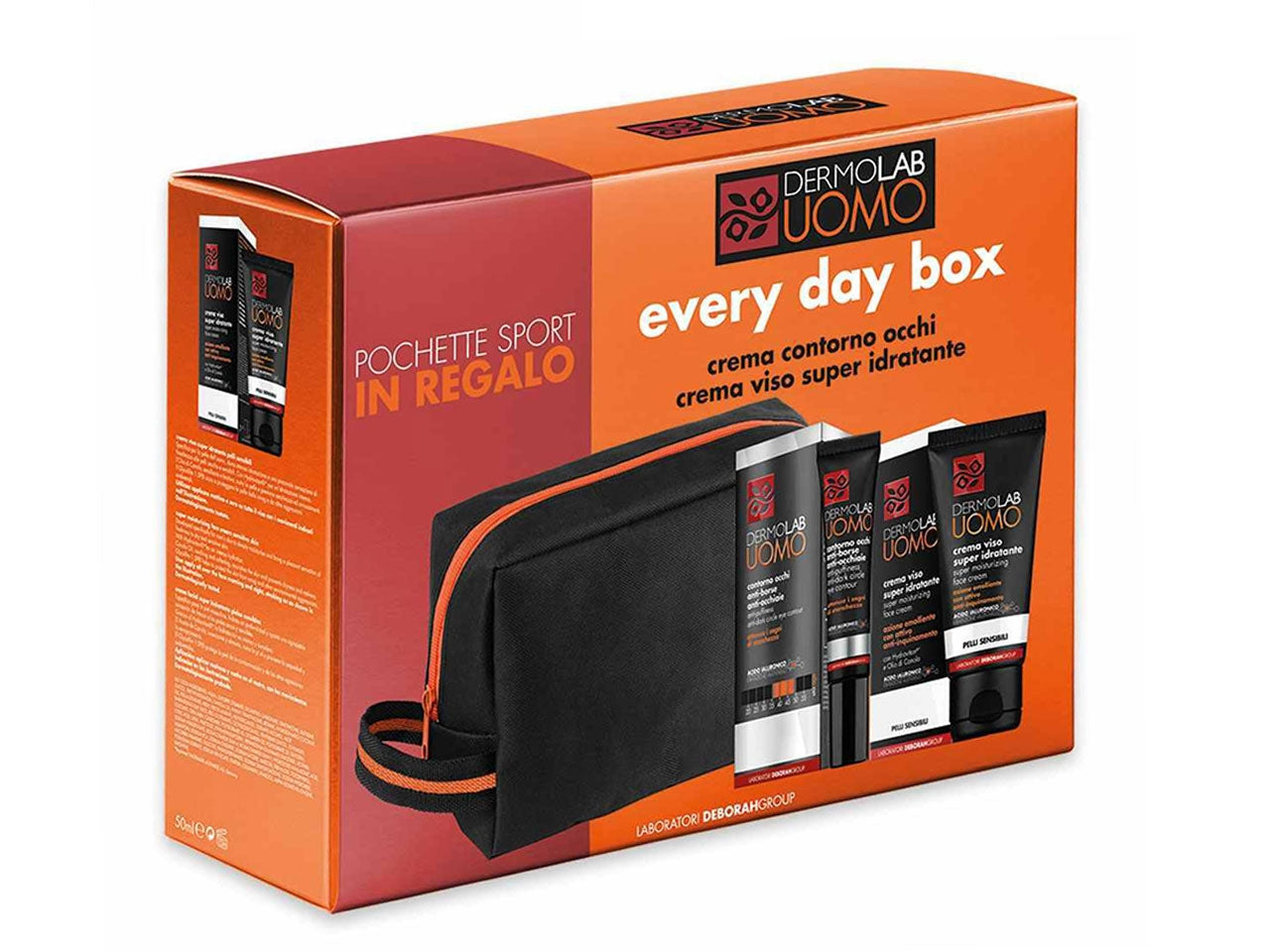 Dermolab uomo contorno occhi 15ml+crema viso 50ml+pochette sport