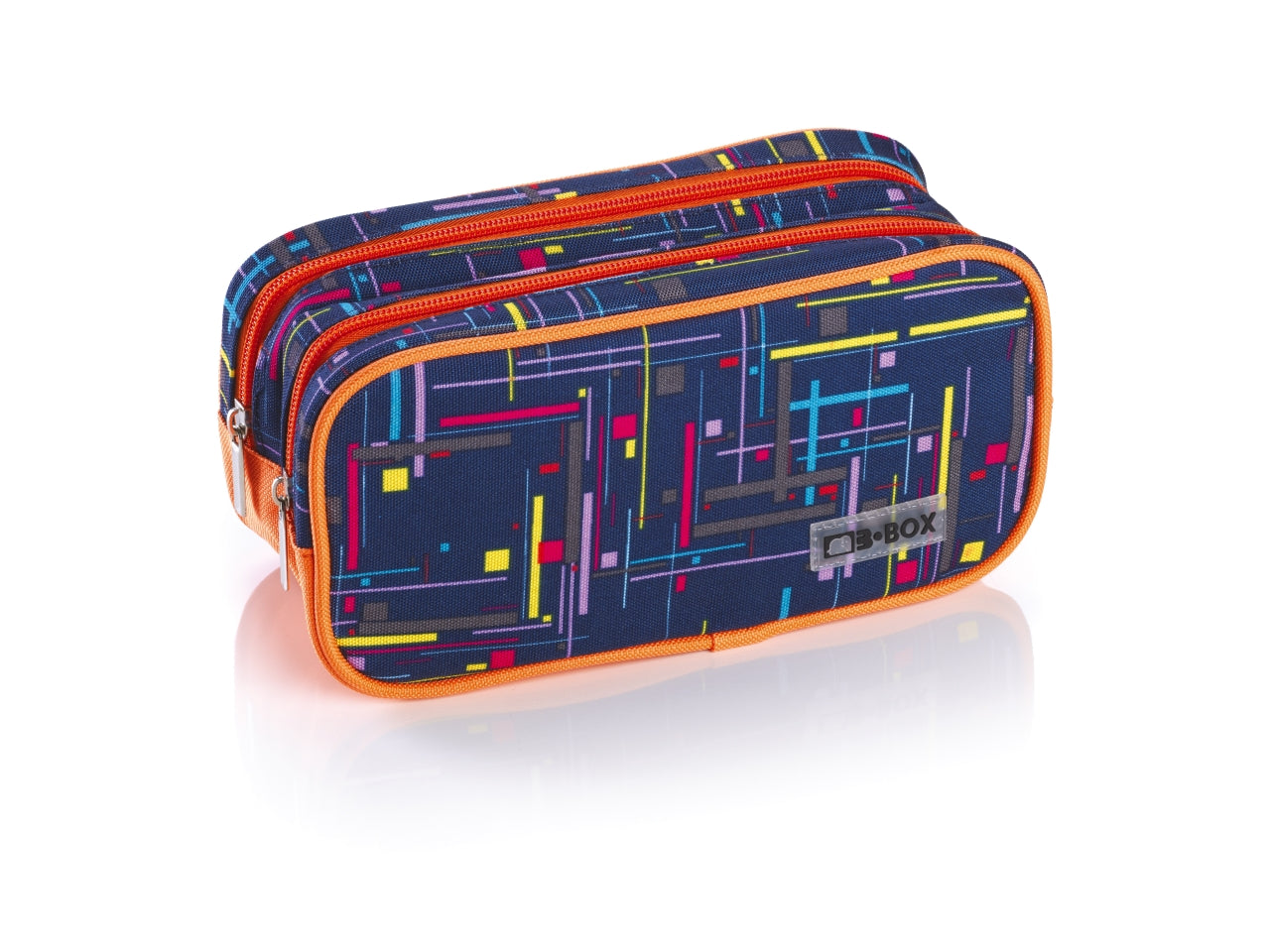 Astuccio portapenne grande assortiti in plastica 2 zip 22x10x10 cm - B Box